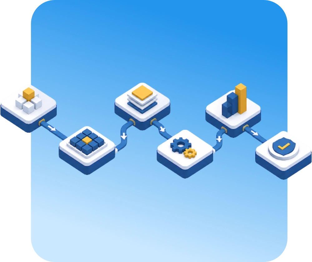 The Revenue Engine install — six connected pieces.